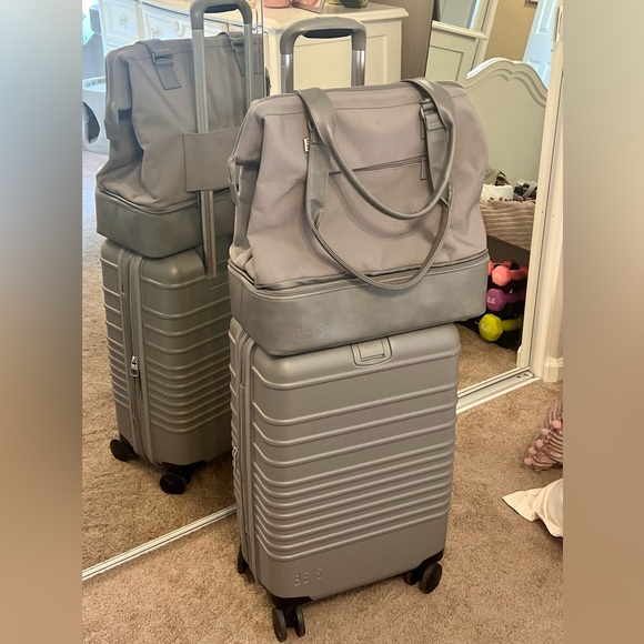 BEIS Bags Beis Gray Carry On Luggage And Mini Gray Convertible